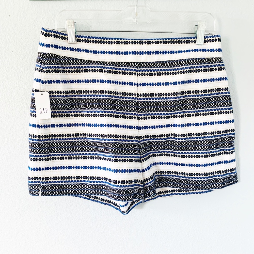 NWT Gap Striped Blue & White Jacquard Shorts Sz 10